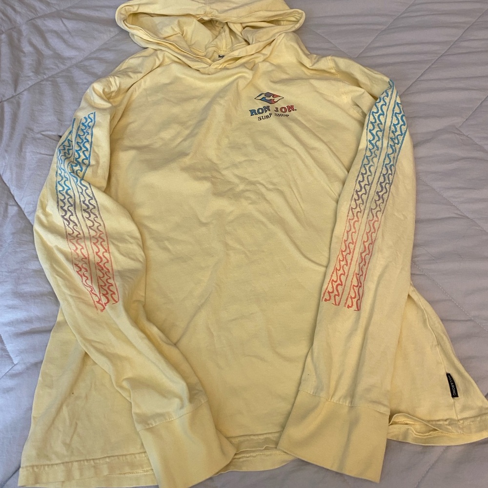 Billabong Yellow Hooded Wave Washed Tee medium